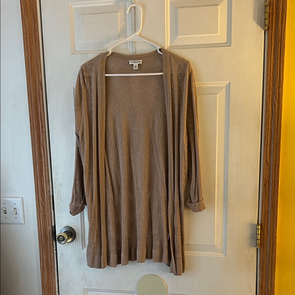 Croft & Barrow Women's Tan Open-Front Cardigan